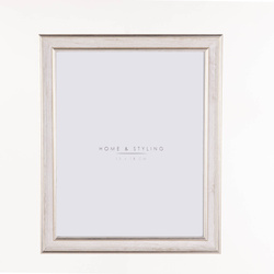 Ramă foto, imitație de lemn alb, 24 x 29 cm