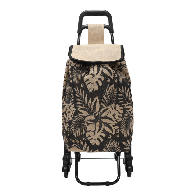 Cărucior de cumpărături cu roți, sac de iută, 33 litri