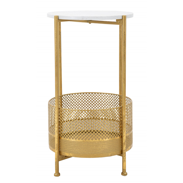 Masuta de cafea cu cos, rama aurie, 35 cm