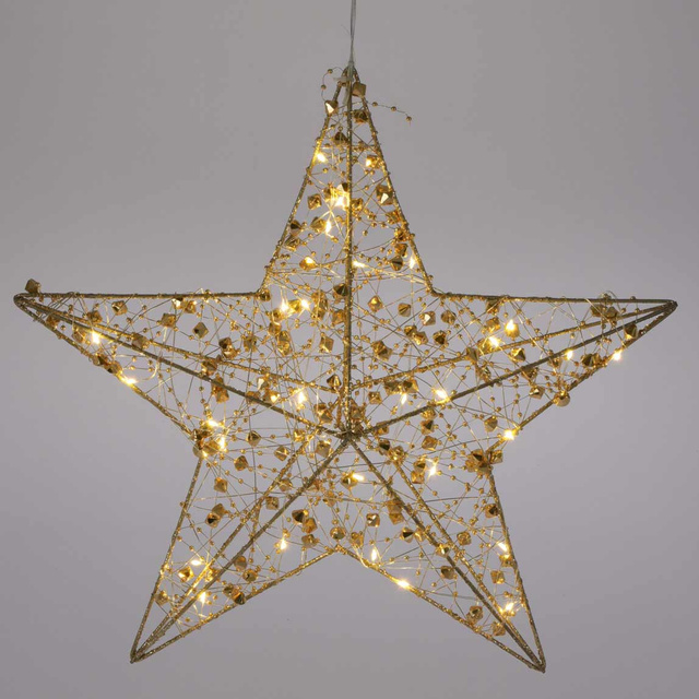 Stea din sârmă, decorațiune suspendată cu LED de 30 cm