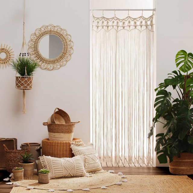 Perna decorativa din bumbac MACRALINA, macrame, 30 x 50 cm