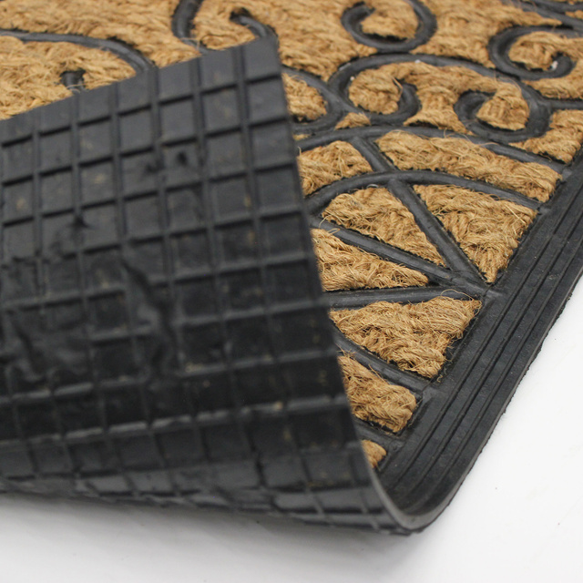 Covoras de intrare semirotund cu fibră de cocos MARQUIS, 45 x 75 cm