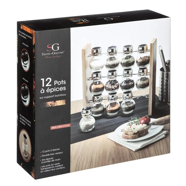 Raft din bambus pentru condimente