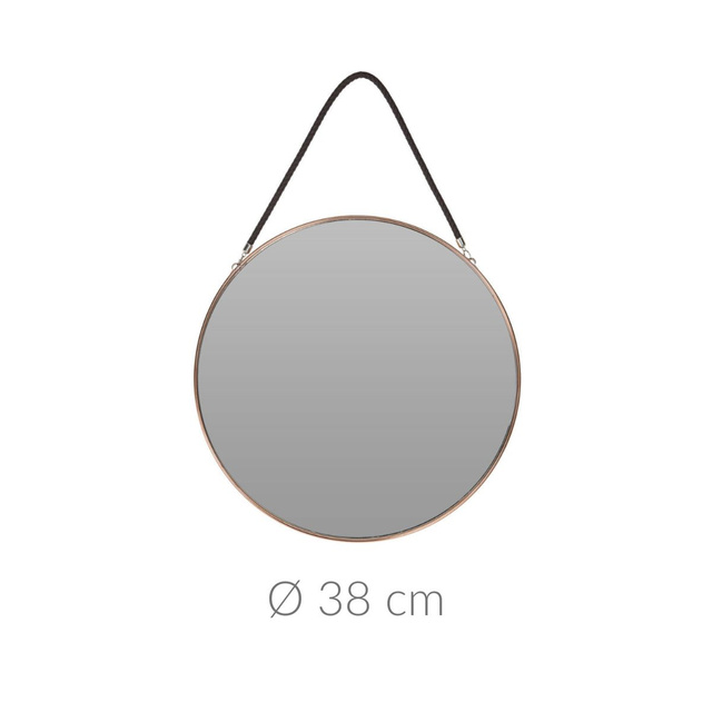 Oglinda decorativa suspendabila, rama aurie, Ø 38 cm