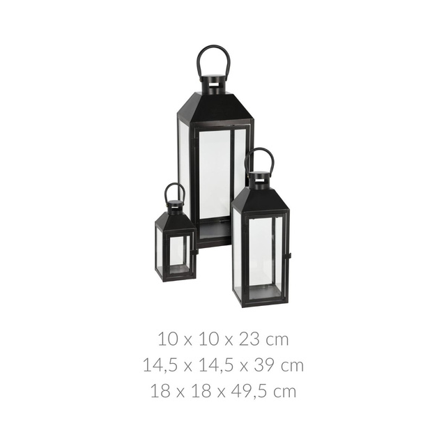 Set felinare decorative din metal, 3 dimensiuni incluse