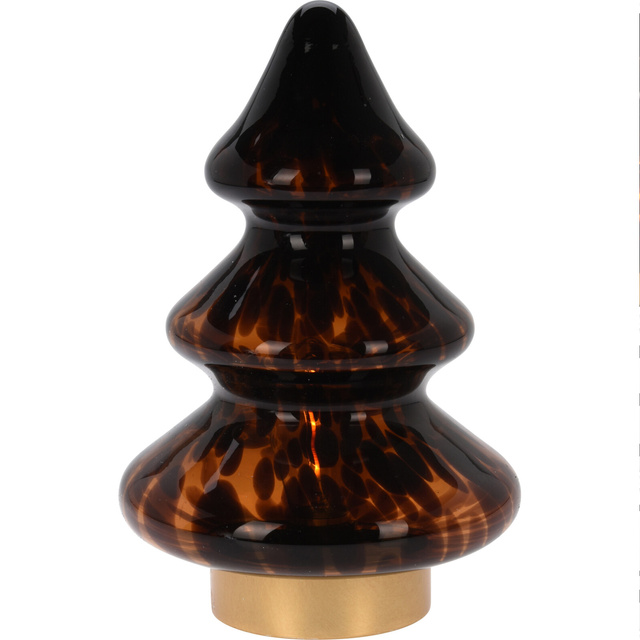 Lampa de masa de Craciun, brad din sticla, 20 cm