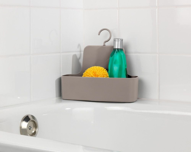 Raft de duș BARCELONA cu cârlig, 26 x 9 x 24 cm, maro, WENKO