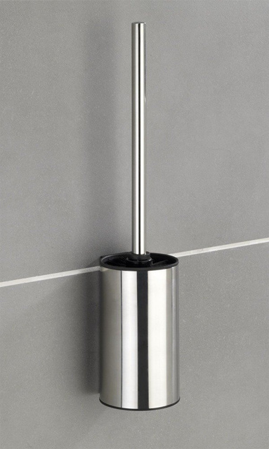 Perie de toaleta cu suport si montare pe perete Detroit, Wenko, Otel