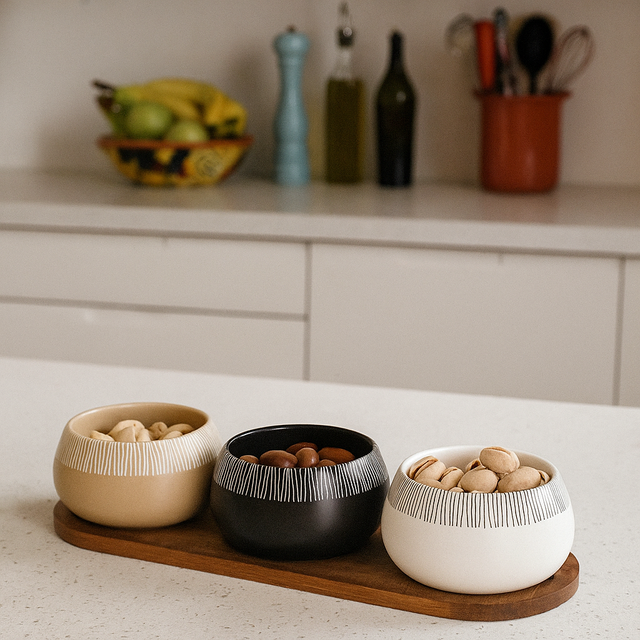 Boluri pentru gustări RORI, 3 bucăți + tavă