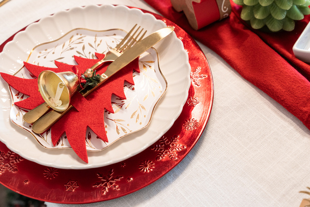 Suporturi pentru tacamuri Brazi de Craciun, 4 bucati