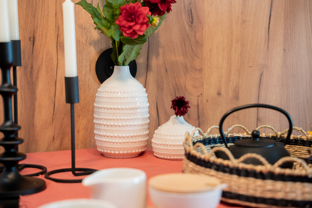 Vaza decorativa Meruna, portelan, set 3 buc