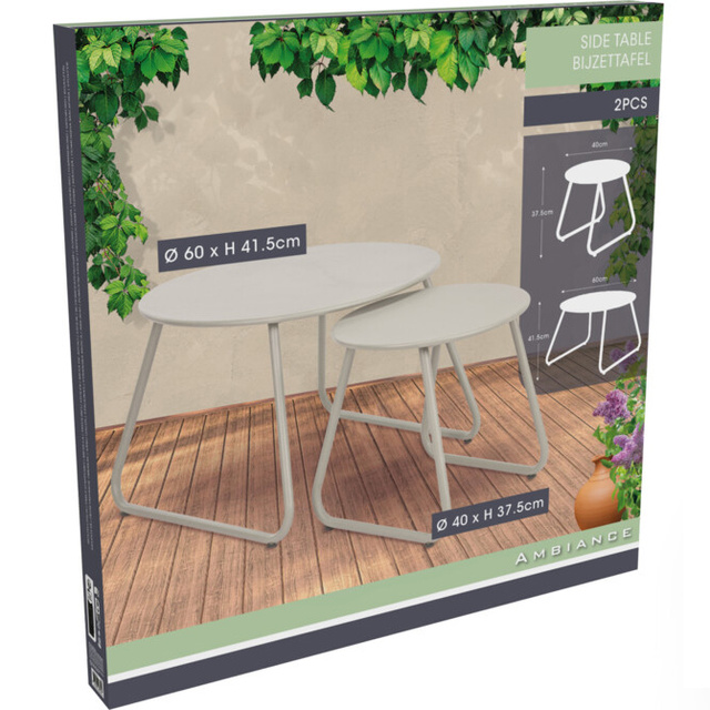 Set masute de cafea metalice, Ø 40 cm, Ø 60 cm