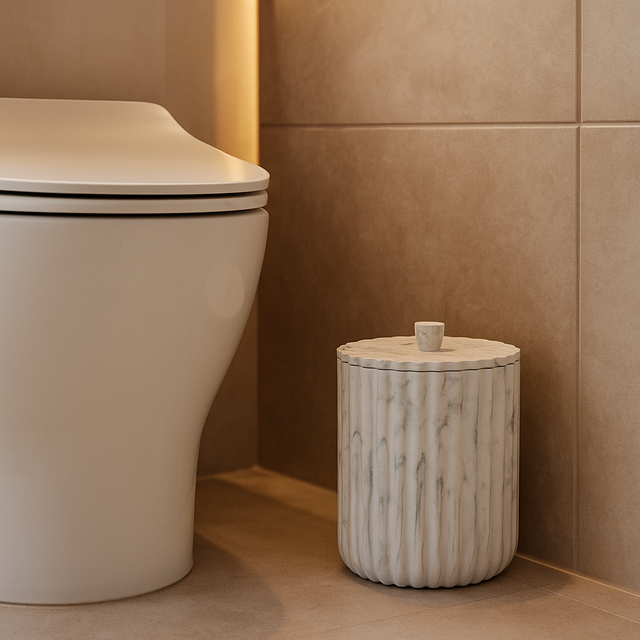 Coș de gunoi mic MARBY model marmură, 5 l