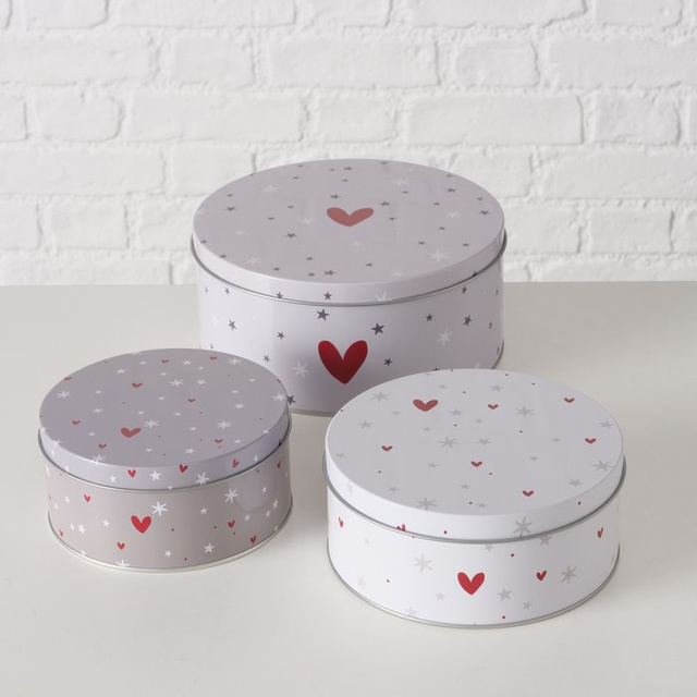 Set de trei cutii de depozitare ANELLA, Ø 14-20 cm