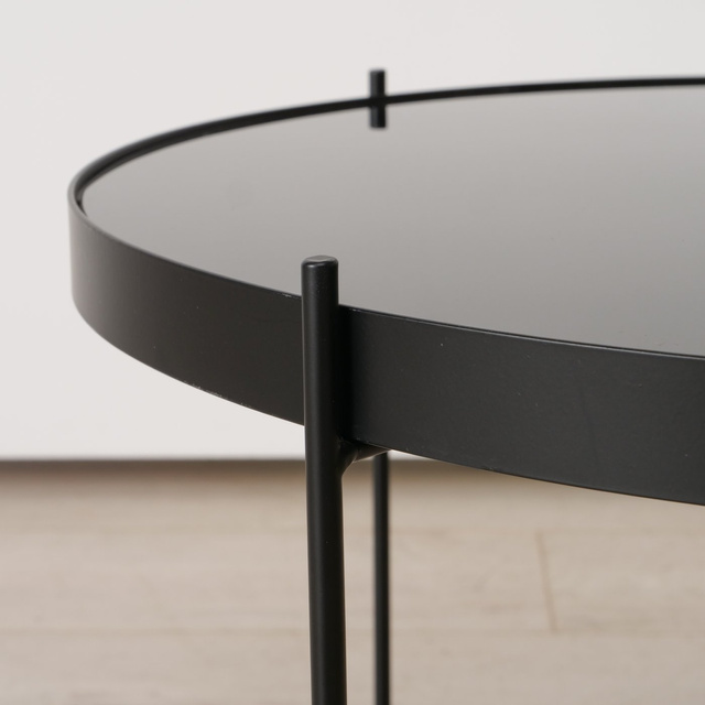 Masa metalica cu blat din sticla, SHERIN, 40 cm