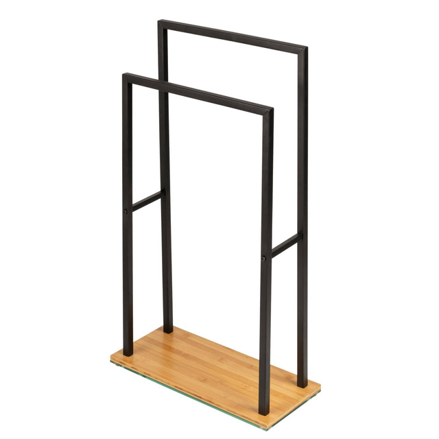 Umeraș pentru prosoape de baie BAMBOO, 2 brațe, cu bază din bambus, WENKO