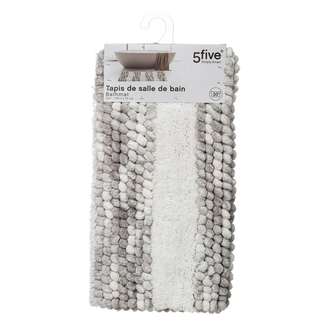 Covor de baie, 50 x 75 cm, dungi gri și albe