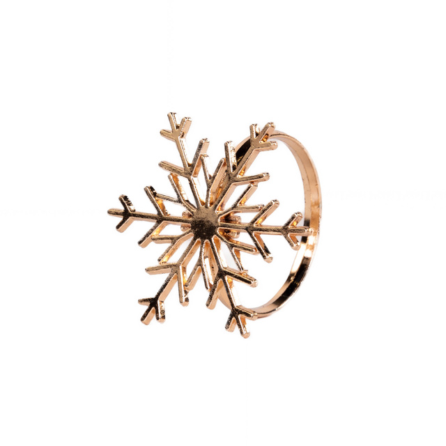 Ineluri aurii pentru șervețele cu motiv sărbătoresc, 4 buc.