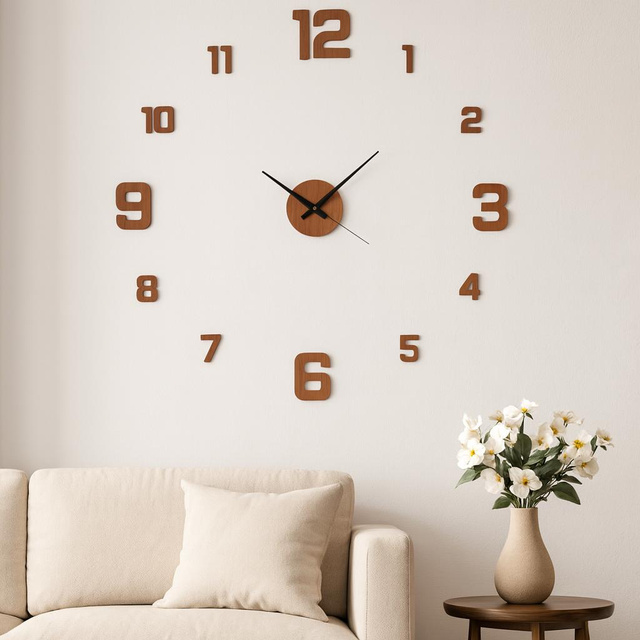 Ceas de perete 3D TETI, autoadeziv