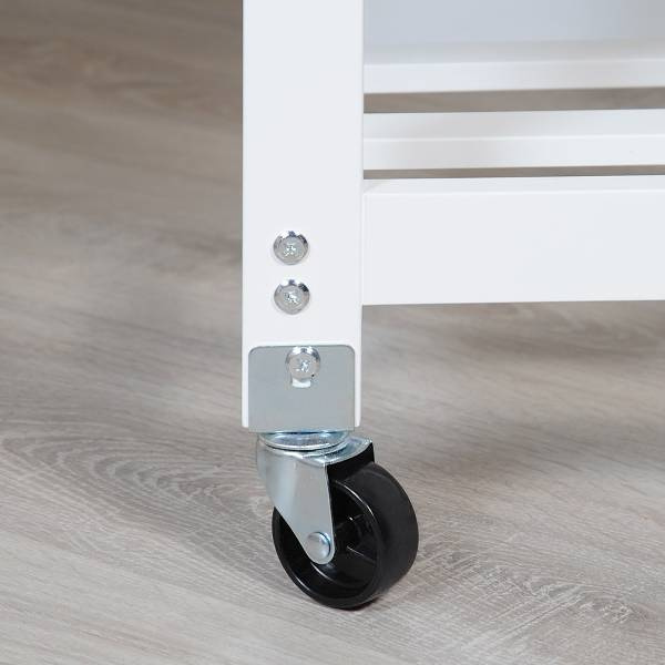 Bar de bucătărie pe trei niveluri cu suport pentru sticle și sertar, alb, Kesper