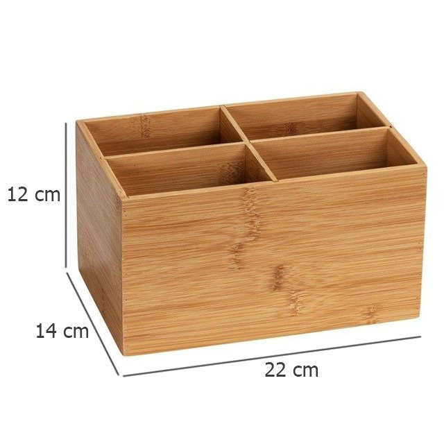 Organizator de baie TERRA cu 4 compartimente, bambus, WENKO