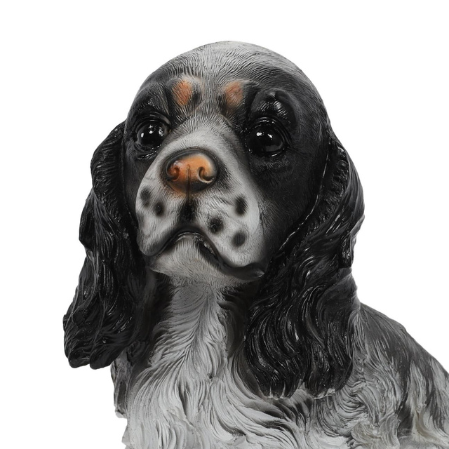 Figurina de gradina a unui caine spaniel, inaltime 27 cm, din piatra artificiala