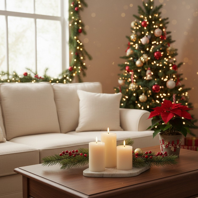 Lumânări decorative LED Ø 7,5 cm, 3 buc.