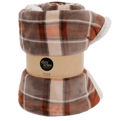 Pătură în carouri, 200 x 150 cm, bej