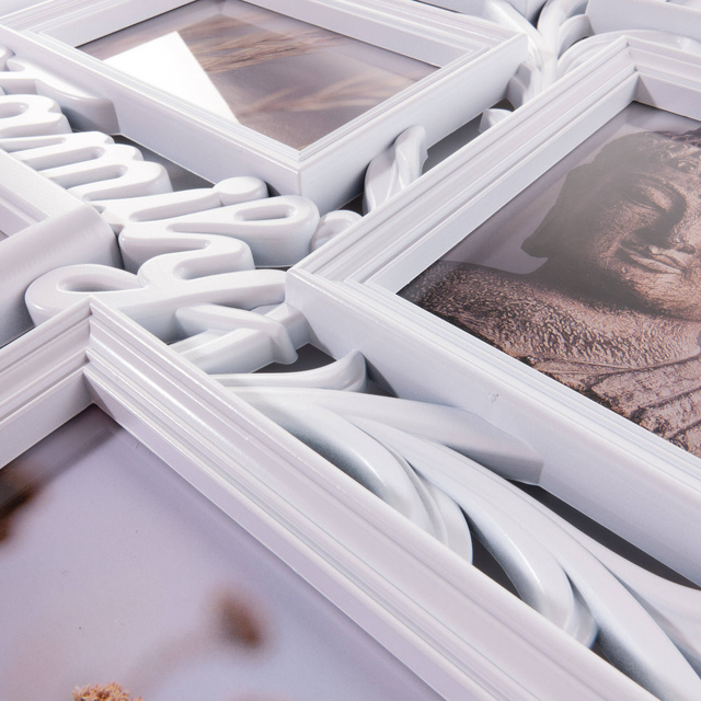 Cadru foto în formă de copac pentru 9 fotografii, Alb, 60x53x1,8 cm, Atmosphera