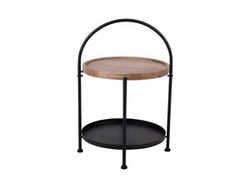 Micul masă de cafea rotundă TRAY cu blat din lemn de mango, Ø 39 x 55 cm