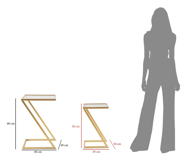 Set de mese laterale cu blat din sticlă