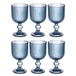 Set pahare pentru apa si vin LINES din sticla canelata, 6 bucati, 370 ml