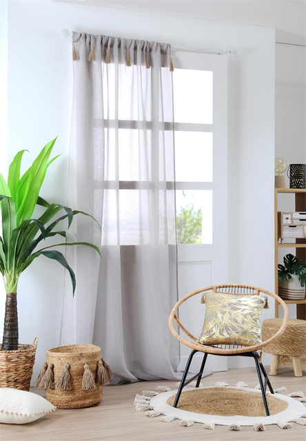 Perdea IBIZA cu ciucuri decorativi, 140 x 260 cm