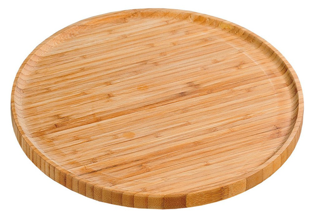 Platou servire din bambus, Maro, 21x1,5 cm, Kesper