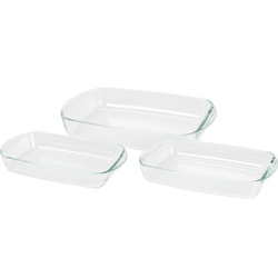 Vase de copt din sticlă întărită, 3 bucăți