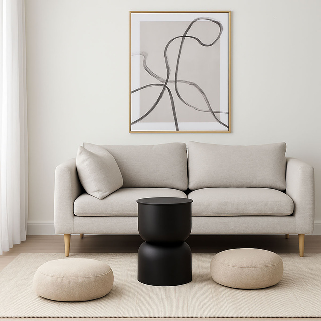 Masa coloană DISA, mată, Ø 31 cm, neagră