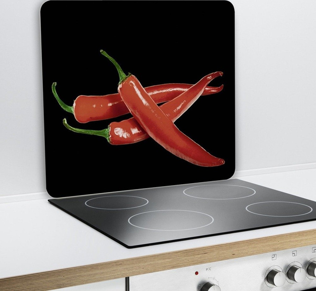 Placă de protecție din sticlă pentru aragaz, WENKO, ardei iute