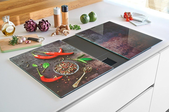 Plăci de sticlă pentru bucătărie PEPPERS, 2 bucăți, ZELLER, model 3