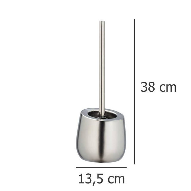 Perie WC cu suport BADI, Gri, 38x13,5x13,5, Wenko