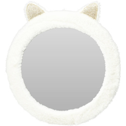 Oglindă pentru camera copilului, pisicuță din pluș cu urechi, Ø 31 cm