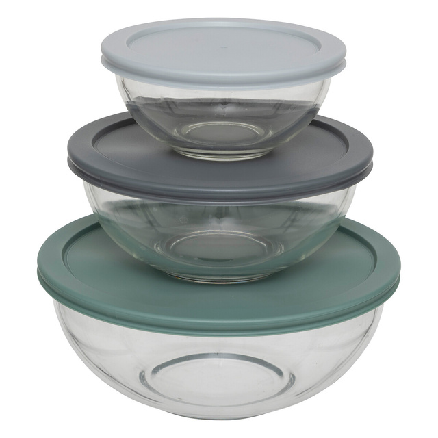 Set de cutii rotunde sticlă + PE Neo x3