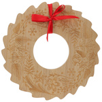 Tavă din bambus pentru servirea gustărilor BELLUNE, coroană de Crăciun, Ø 30 cm