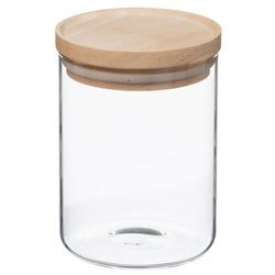 Borcan pentru alimente vrac cu capac din lemn, 600 ml