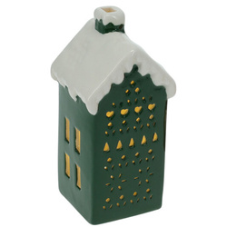 Lampă LED în formă de casă, 15 cm, verde