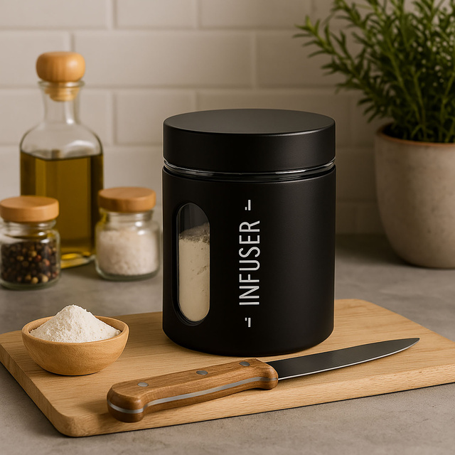 Recipient alimentar din sticla NEGRU, 600 ml