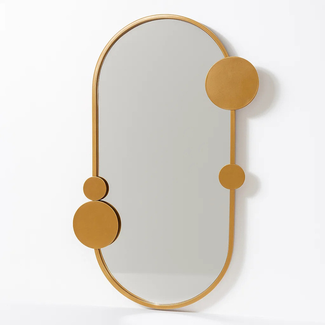 Oglindă de perete SAANA cu decorațiuni geometrice, 46 x 76 cm