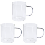 Cana de sticlă cu mâner mare VUNI, 3 x 400 ml