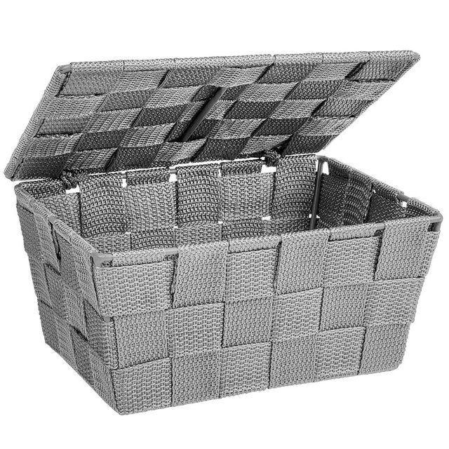 Organizer cu capac ADRIA, recipient pentru baie, WENKO, gri