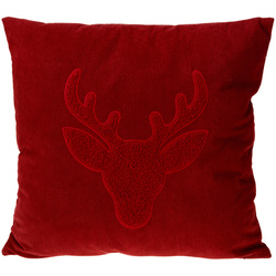 Pernă decorativă, model de sărbătoare, 45 x 45 cm, roșu