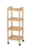 Raft pentru baie pe roti NORVEGIA cu patru rafturi, lemn de nuc, 31x35x97 cm, Wenko
